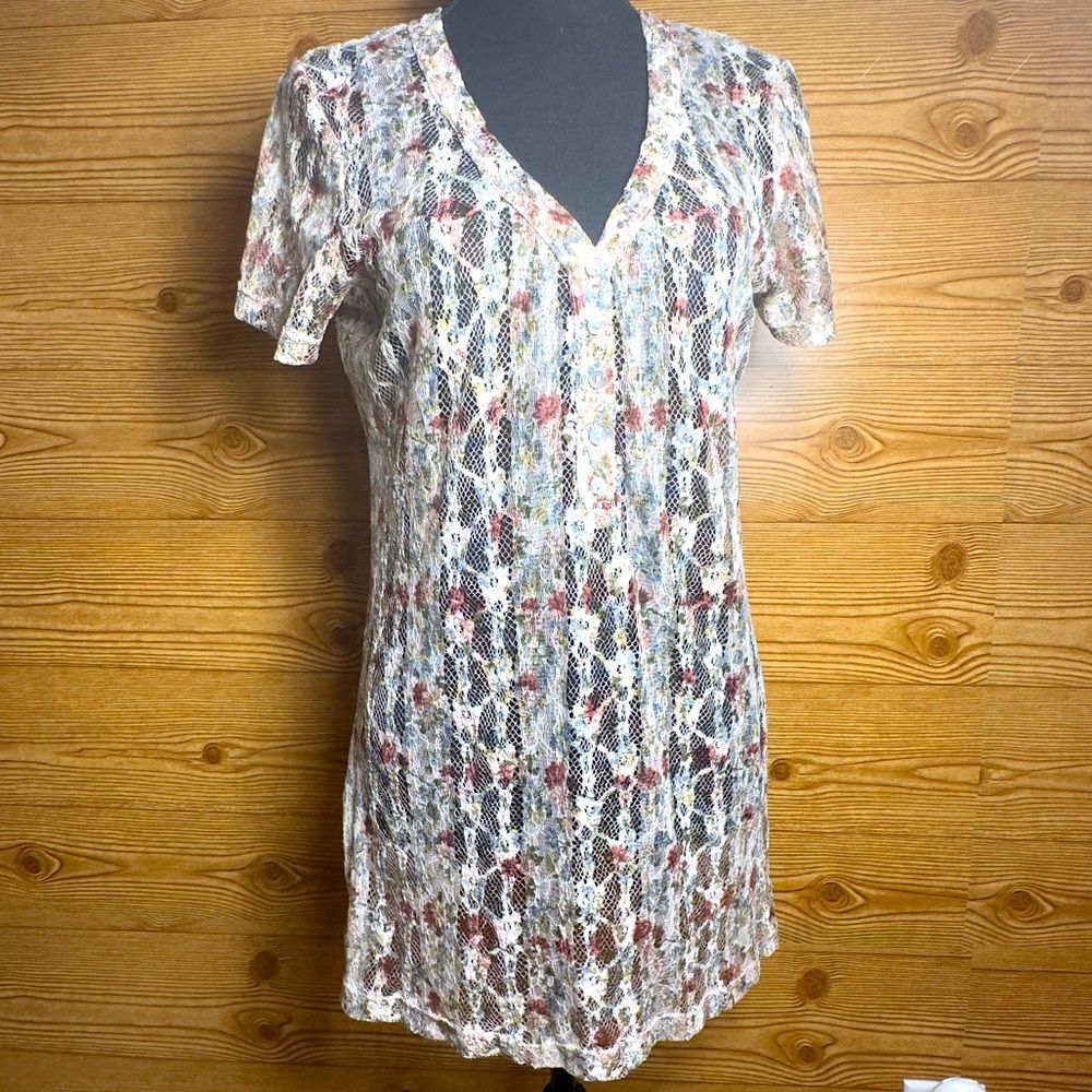 BKE Sheer Floral Top